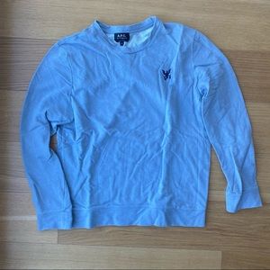 A.P.C Logo Sweater in a light blue/grey color